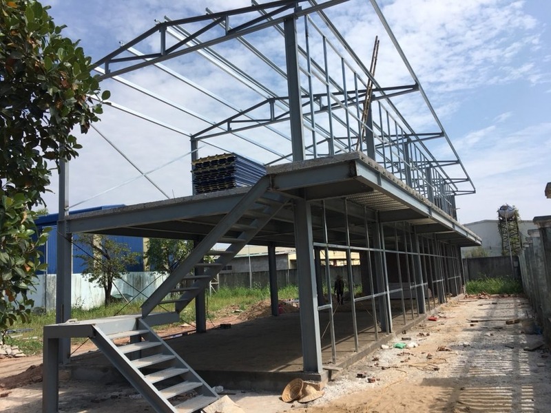 nhà khung thép lắp ghép