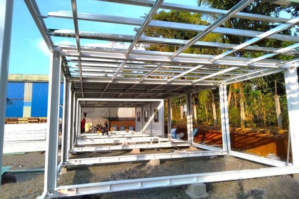 nhà khung thép lắp ghép